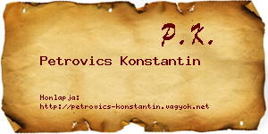Petrovics Konstantin névjegykártya